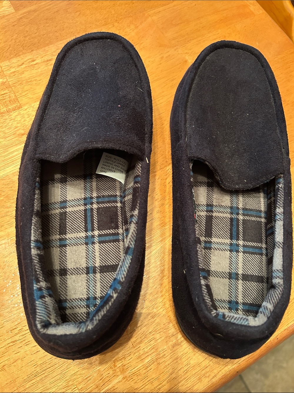 Men's Black Slip-On Suede-Style Indoor Shoes